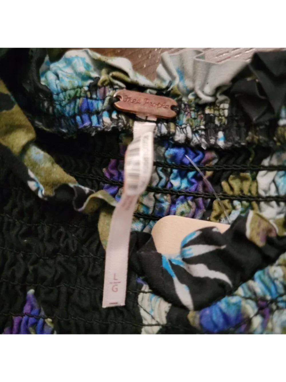 Free People Bluebell Maxi Dress Boho Chic Whimsical Fairy Garden Floral Womens L - Picture 4 of 6